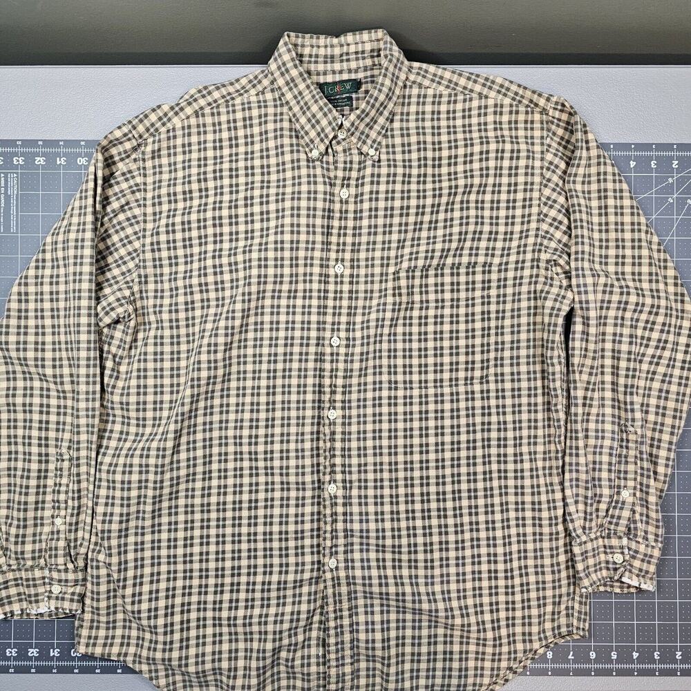 Vintage J Crew Flannel Shirt Mens Large Plaid Distressed Grunge Workwear Outdoor